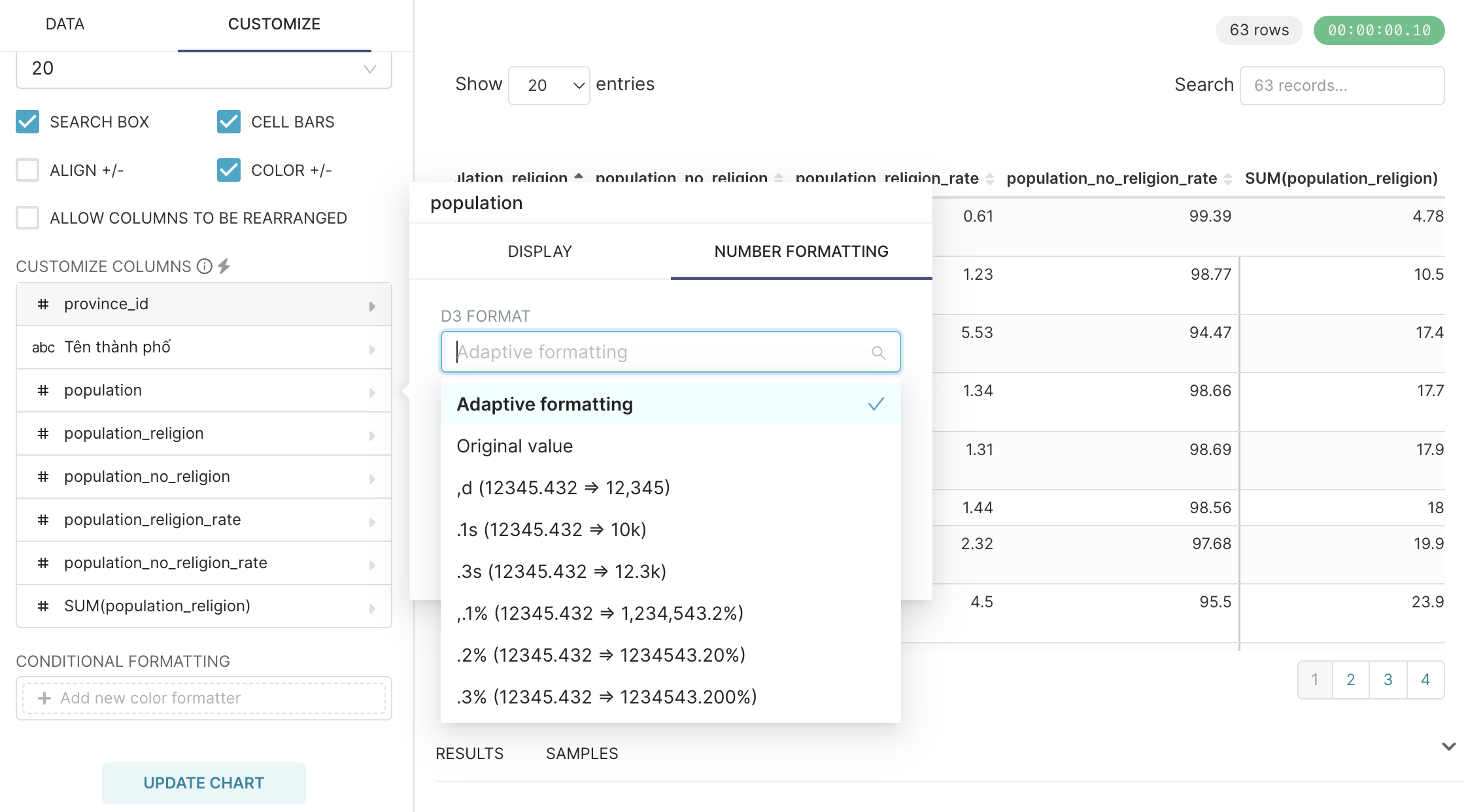 Apache Superset format numbers