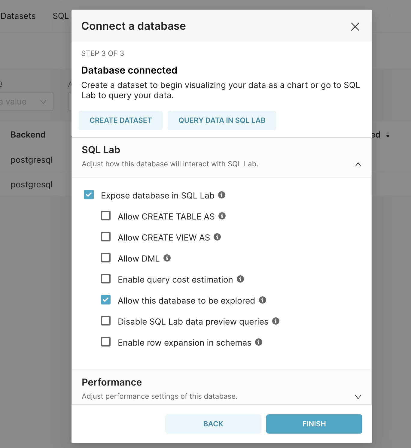 Connect Superset to Datasource